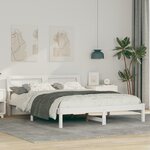 vidaXL Cadre de lit Blanc 140 x 200 cm Bois massif en pin