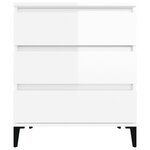 vidaXL Buffet Blanc brillant 60x35x70 cm Bois d'ingénierie