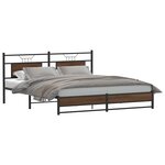 vidaXL Cadre de lit en métal sans matelas chêne marron 180x200 cm