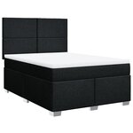vidaXL Sommier à lattes de lit avec matelas Noir 160x200 cm Tissu