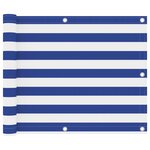 vidaXL Écran de balcon Blanc et bleu 75x600 cm Tissu Oxford
