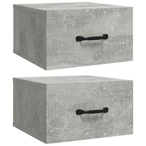 vidaXL Tables de chevet murales 2 Pièces Gris béton 35x35x20 cm