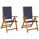 vidaXL Chaises pliables de jardin lot de 2 bois d'acacia et textilène