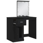 vidaXL Coiffeuse avec lumières LED noir 90x42x132 5cm