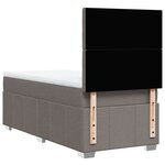 vidaXL Sommier à lattes de lit avec matelas Taupe 90x200 cm Tissu