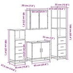 vidaXL Ensemble de meubles de salle de bain 4 Pièces chêne marron