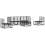 vidaXL Ensemble de canapé de jardin 6 Pièces Noir 70 x 70 x 32 cm