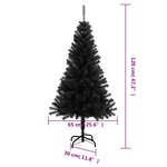 vidaXL Sapin de Noël artificiel avec support noir 120 cm PVC