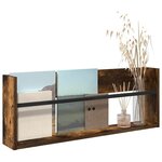 vidaXL Étagère à magazines avec étagère Chêne fumé 80 x 12 x 30 cm