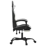 vidaXL Chaise de jeu avec repose-pied Noir et blanc Similicuir