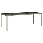 vidaXL Ensemble à manger de jardin et coussins 11 Pièces gris rotin verre