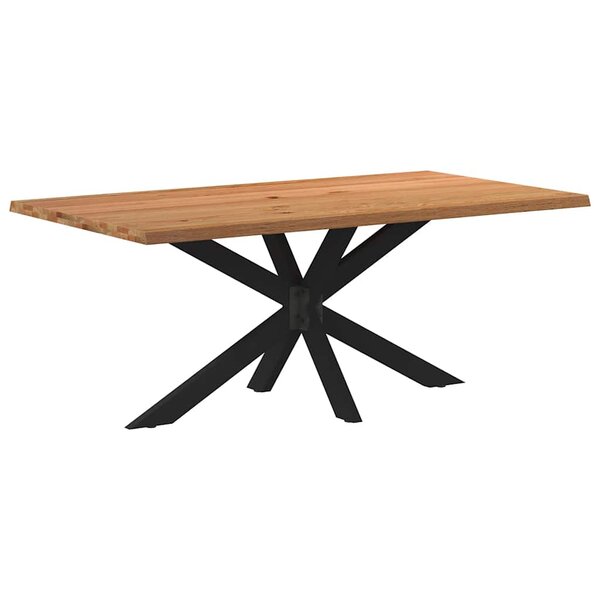 vidaXL Table à manger marron clair bois de chêne massif rectangulaire