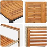 Ensemble de salle à manger de jardin en 9 pièces beige en poly rattan acacia