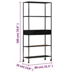 vidaXL Bibliothèque 80x35x180 cm Bois de manguier brut et fer