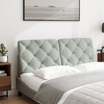 vidaXL Coussin de tête de lit gris clair 137 cm velours