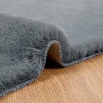 vidaXL Tapis en Fourrure Synthétique de Lapin Olite Anthracite