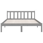 vidaXL Cadre de lit sans matelas gris bois de pin massif