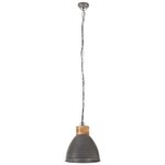 vidaXL Lampe suspendue industrielle Gris Fer et bois solide 46 cm E27