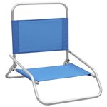 vidaXL Chaises de plage pliables 2 Pièces Bleu Tissu