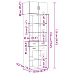 vidaXL Armoire de rangement chêne sonoma 70x42 5x225 cm