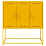 vidaXL Buffet haut jaune moutarde 100 5x39x107 cm acier