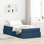vidaXL Lit avec rangement et matelas Bleu 100 x 200 cm Polyester