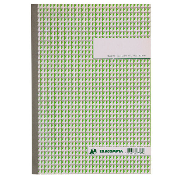 Manifold quadrillé 5x5 29 7x21cm 50 feuillets dupli autocopiants x 5 EXACOMPTA