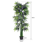 Bambou artificiel xxl 1 80h m 1105 feuilles denses réalistes pot inclus noir vert