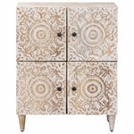 vidaXL Buffet avec porte Blanc 60 x 33 5 x 75 cm Bois de mangue massif