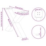 vidaXL Pieds de table basse en forme de X  2 pièces  blanc  70 x (42-43) cm  acier