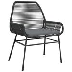 vidaXL Ensemble à manger de jardin et coussins 3 Pièces noir rotin verre