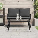 vidaXL Table basse Noir 90 x 45 x 43 cm Rattan en Poly  verre