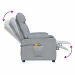 vidaXL Fauteuil de massage inclinable Gris clair Tissu