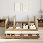 vidaXL Cadre de lit de rangement Chêne Artisan 180x200 cm