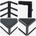 vidaXL Mobilier de jardin avec coussin avec oreiller Noir Aluminium