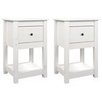 vidaXL Tables de chevet 2 Pièces Blanc 40x35x61 5 cm Bois de pin massif