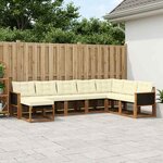 vidaXL Ensemble de canapés d'extérieur 8 pc Naturel et Crème
