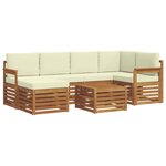 vidaXL Ensemble de canapé d'angle avec coussin 7 Pièces Naturel et Crème
