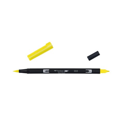 Feutre dessin double pointe abt dual brush pen 055 jaune process tombow