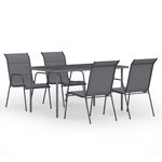vidaXL Mobilier de salle à manger d'extérieur 5 Pièces Acier Anthracite