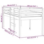 vidaXL Lit haut sans matelas 90x190 cm bois de pin massif