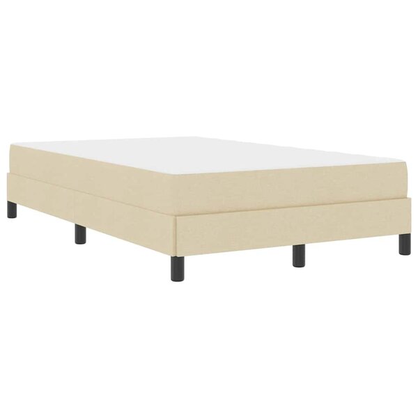 vidaXL Lit à ressorts avec matelas Crème 120 x 190 cm tissu