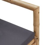 vidaXL Banc de jardin avec coussins 115 cm Bambou