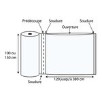 Housse plastique transparente pour meubles 120x100 cm (lot de 150)
