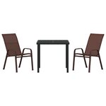 vidaXL Ensemble de salle à manger pour jardin 3 Pièces Marron