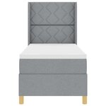 vidaXL Lit à ressorts avec matelas Gris clair 80 x 200 cm tissu