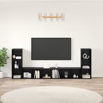 vidaXL Meuble TV 4 Pièces Chêne Noir 37 x 35 x 107.5 cm Bois Ingénieur