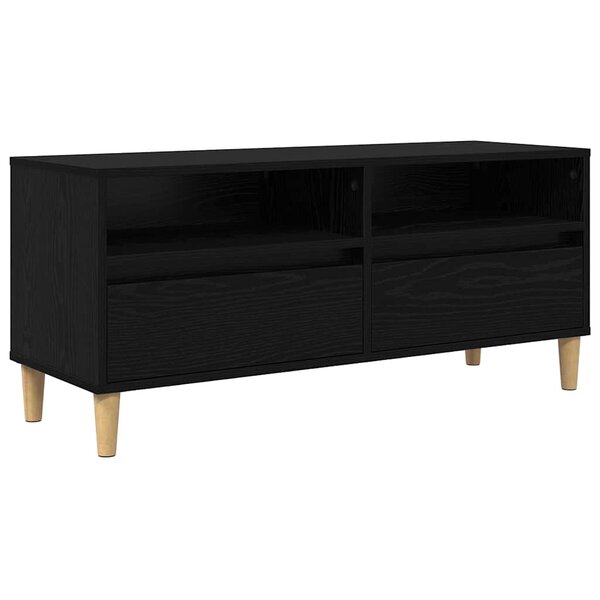 vidaXL Meuble TV Chêne noir 100 x 34 5 x 44 5 cm Bois d'ingénierie
