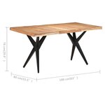 vidaXL Table de salle à manger 160x80x76 cm Bois d'acacia solide