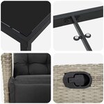 vidaXL Ensemble de salle à manger pour jardin 7 Pièces Gris clair